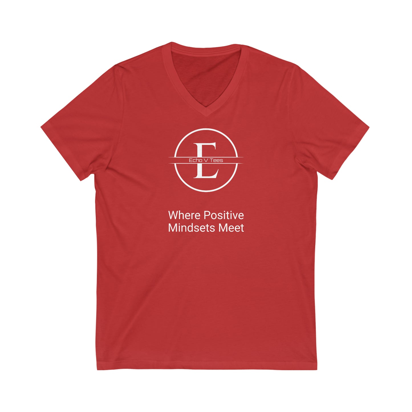Unisex Short Sleeve Echo V Logo V-Neck T-shirt