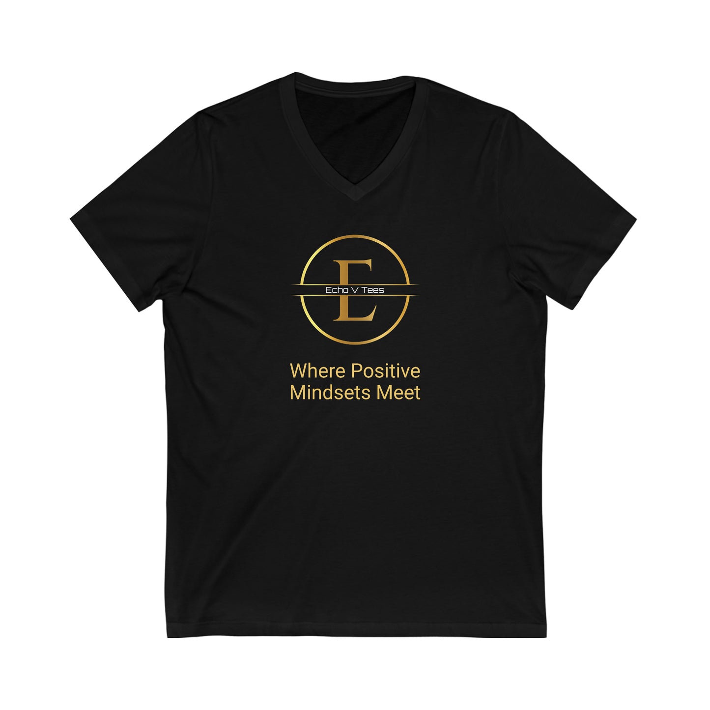 Unisex Short Sleeve Echo V Logo V-Neck T-shirt