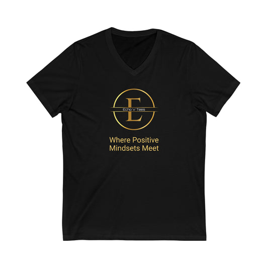 Unisex Short Sleeve Echo V Logo V-Neck T-shirt
