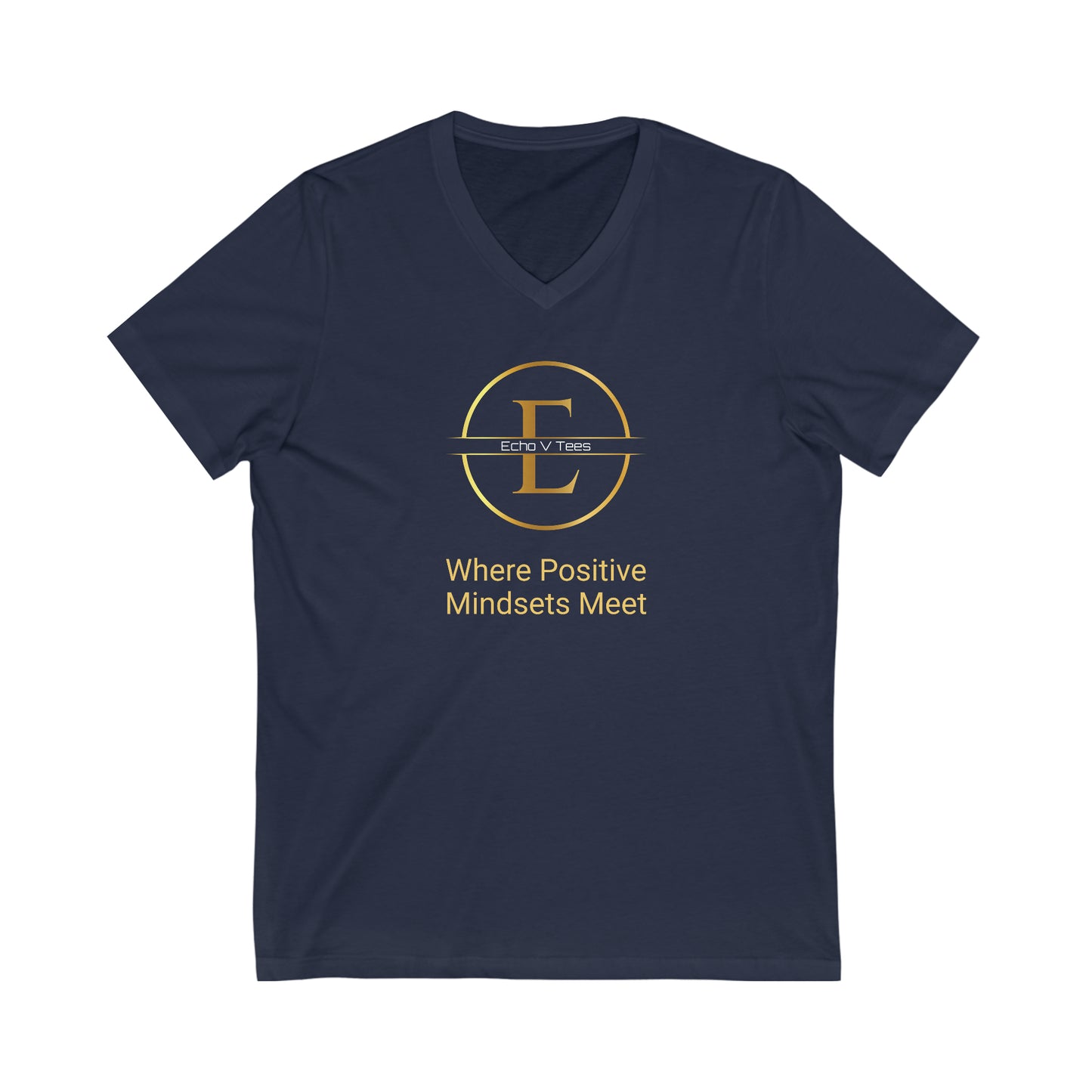 Unisex Short Sleeve Echo V Logo V-Neck T-shirt