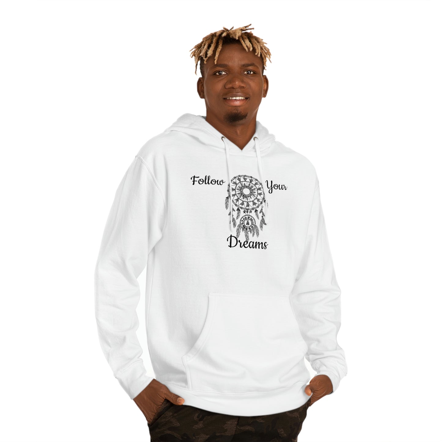 Unisex Inspirational Follow Your Dreams Long Sleeve Hooded Sweatshirt