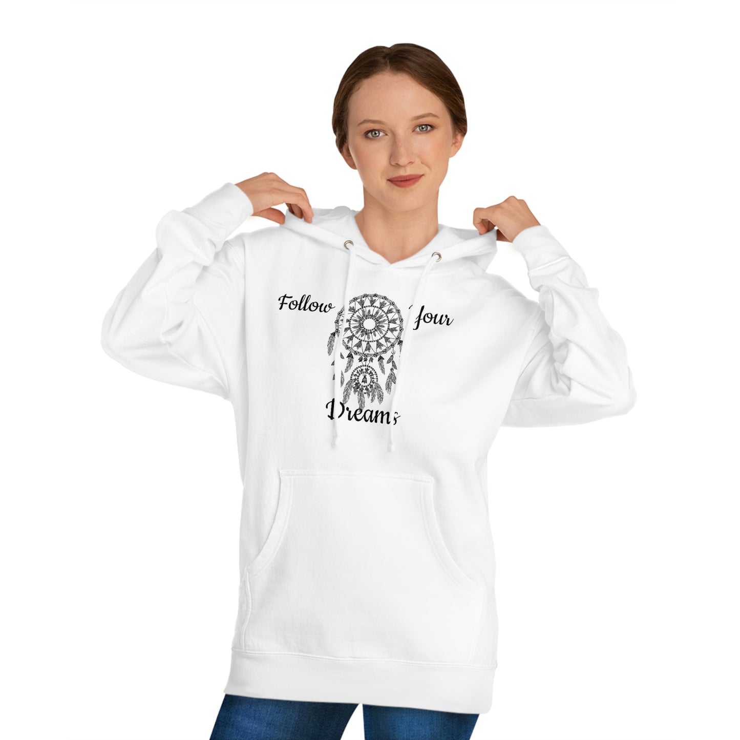 Unisex Inspirational Follow Your Dreams Long Sleeve Hooded Sweatshirt